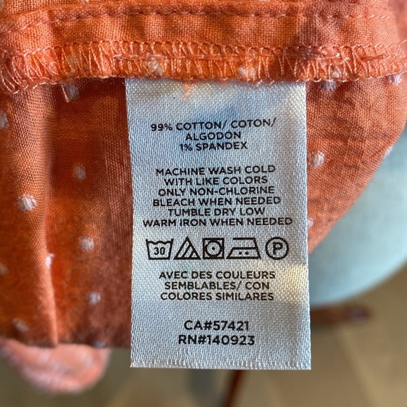 NWT Loft size Small Muted Orange Embroidered Polka Dots - Picture 12 of 12
